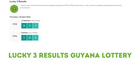 guyana lottery lucky 3